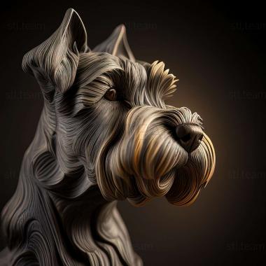 3D model Zwergschnauzer dog (STL)